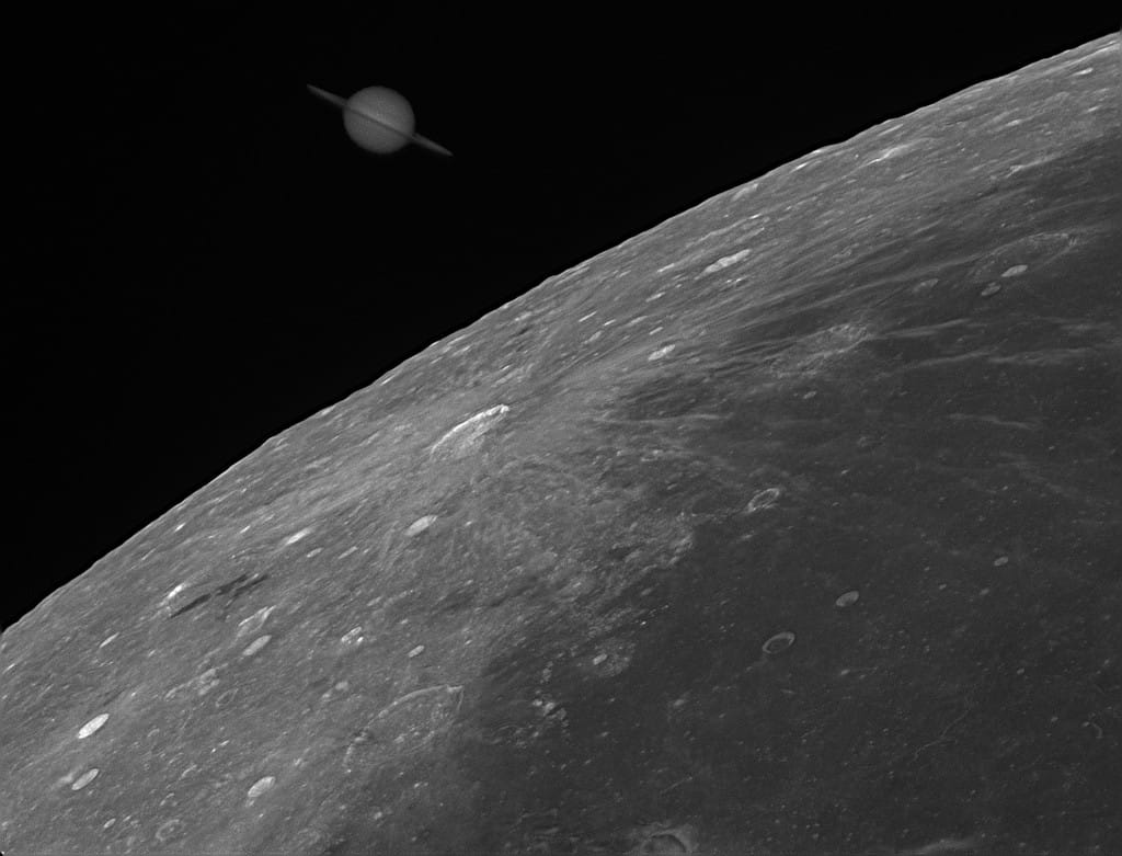 Saturn at the Moon s Edge Saturn at the Moon s Edge