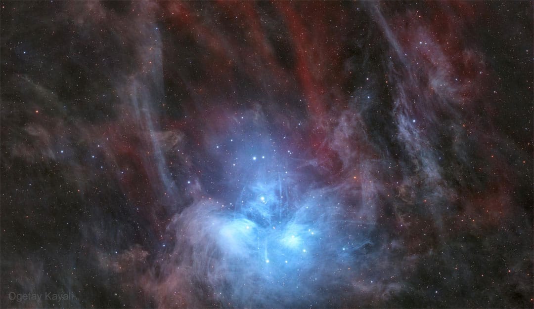 The Pleiades in Red and Blue The Pleiades in Red and Blue