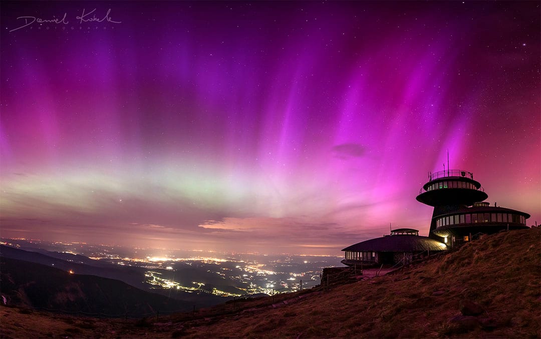 Aurora over Karkonosze Mountains Aurora over Karkonosze Mountains