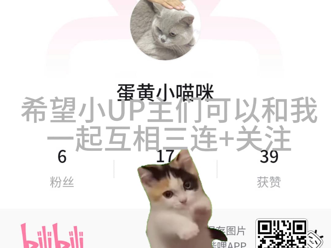 本人小UP主希望可以互相三连+关注，本人一定回关