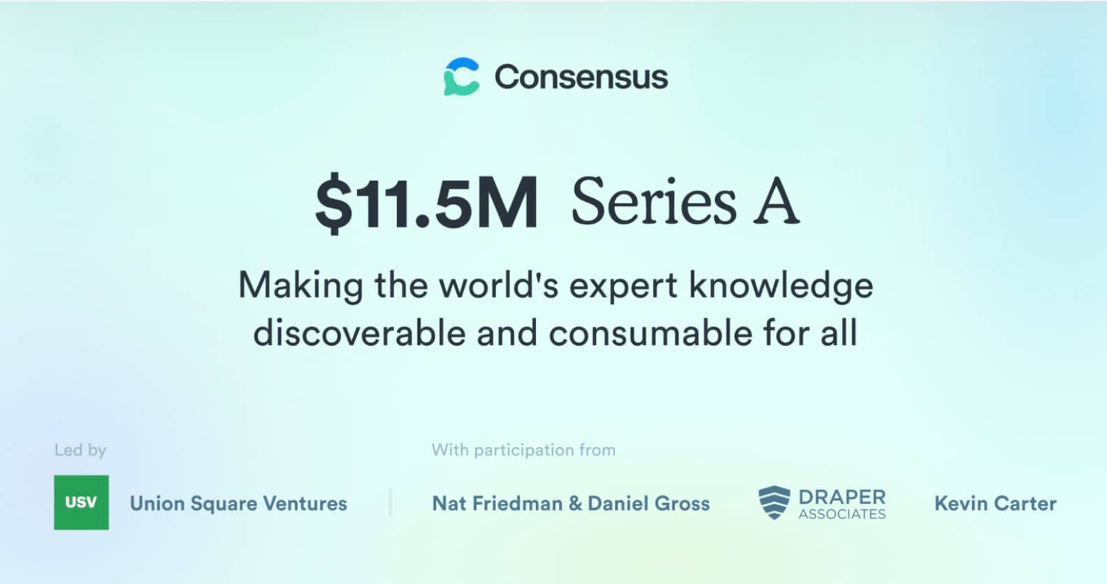 AI 学术搜索引擎 Consensus 完成 1150 万美元 A 轮融资 年化收入达150万美元 AI 学术搜索引擎 Consensus 完成 1150 万美元 A 轮融资 年化收入达150万美元