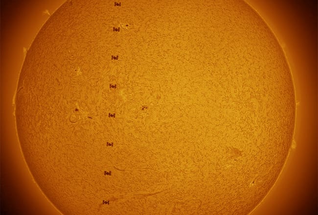 International Space Station Crosses the Sun