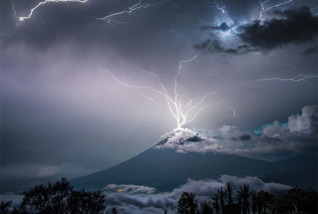 Lightning over the Volcano of Water