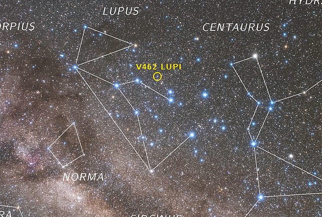 Nova V462 Lupi Now Visible