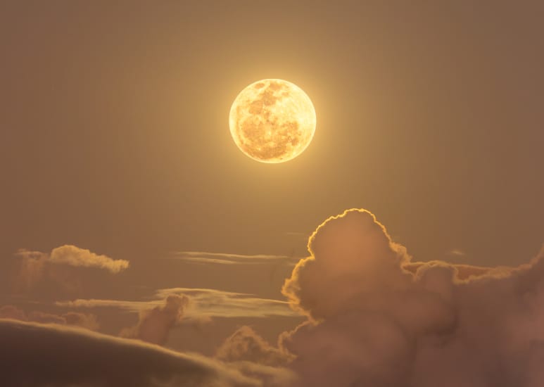Clouds and the Golden Moon Clouds and the Golden Moon