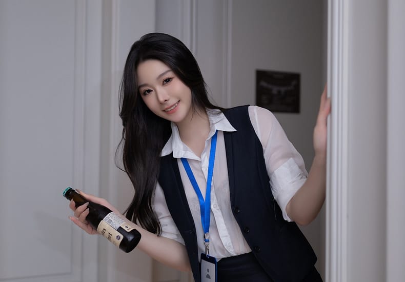 XiuRen第8808期_模特小逗逗性感白色OL服饰露黑色内衣配黑丝吊袜秀美腿诱惑写真80P
