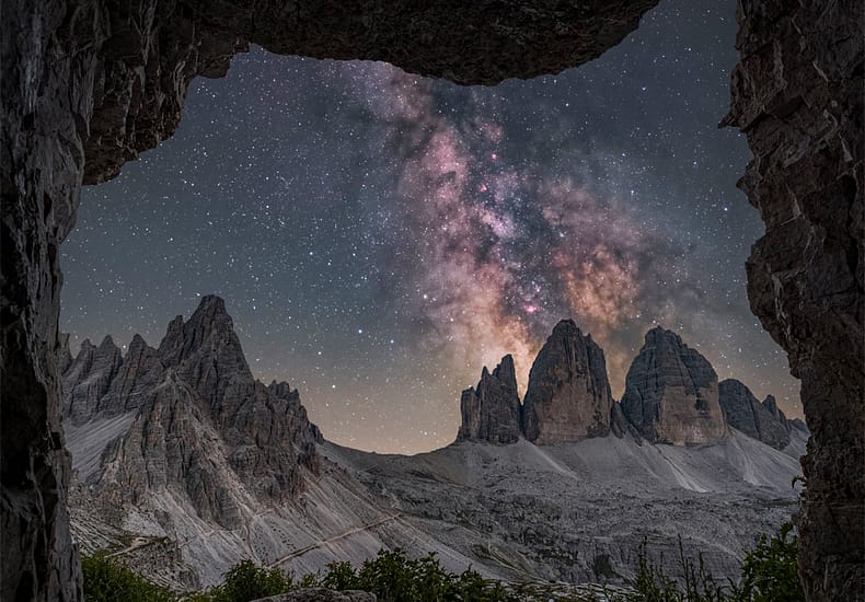 Milky Way Behind Three Merlons Milky Way Behind Three Merlons