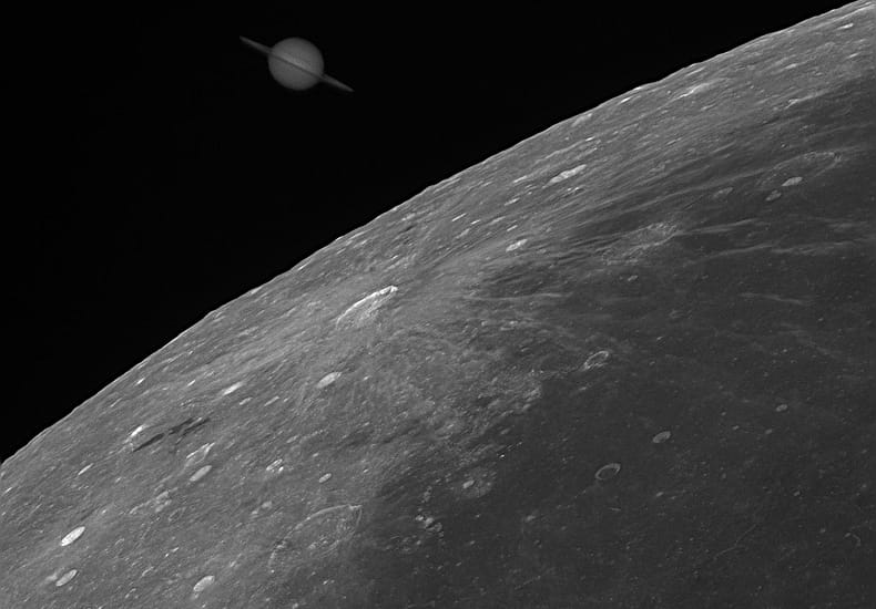 Saturn at the Moon s Edge Saturn at the Moon s Edge
