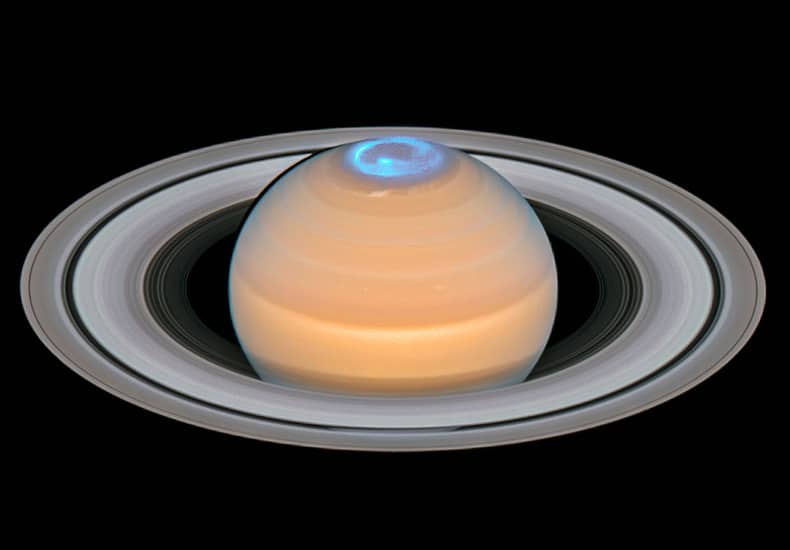 Aurora around Saturns North Pole Aurora around Saturns North Pole