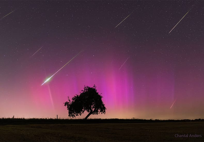 Meteors and Aurora over Germany Meteors and Aurora over Germany