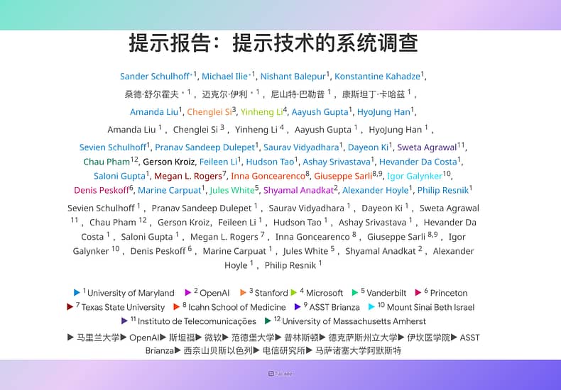 OpenAI、斯坦福、微软等多所机构筛选出1565篇论文 发布大模型提示技术报告