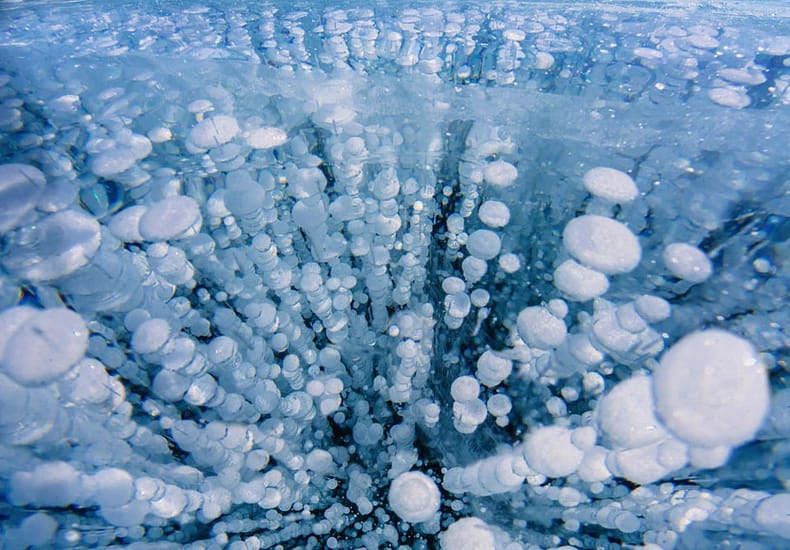 Methane Bubbles Frozen in Lake Baikal Methane Bubbles Frozen in Lake Baikal