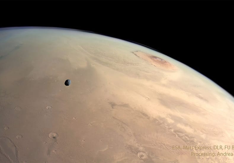 Mars: Moon, Craters, and Volcanos