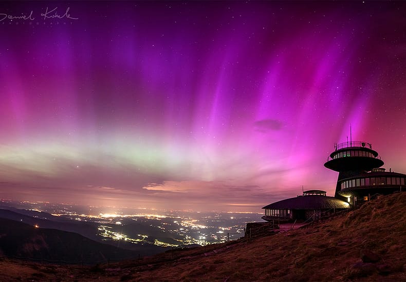 Aurora over Karkonosze Mountains Aurora over Karkonosze Mountains