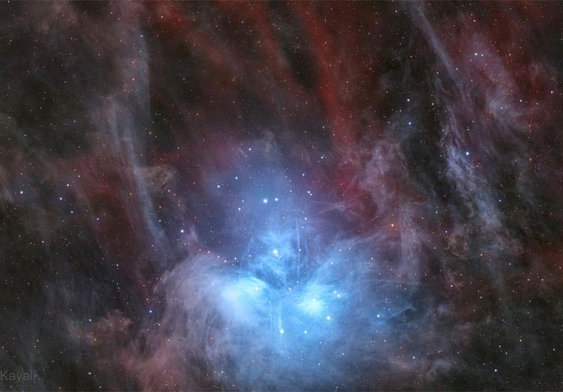The Pleiades in Red and Blue The Pleiades in Red and Blue