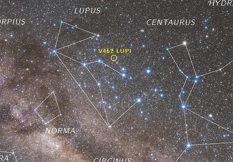 Nova V462 Lupi Now Visible