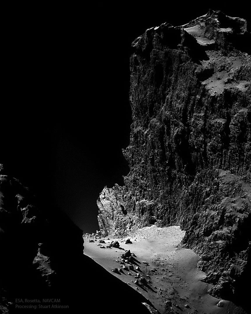 A Kilometer High Cliff on Comet Churyumov Gerasimenko A Kilometer High Cliff on Comet Churyumov Gerasimenko