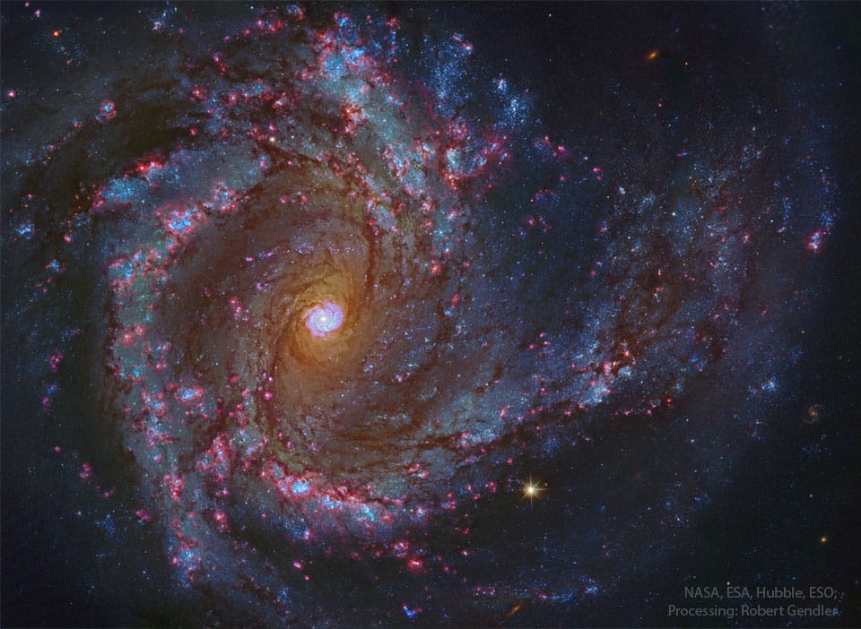 In the Center of Spiral Galaxy M61 In the Center of Spiral Galaxy M61