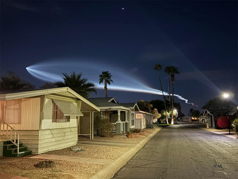 SpaceX Rocket Launch Plume over California SpaceX Rocket Launch Plume over California