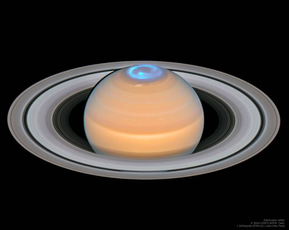 Aurora around Saturns North Pole Aurora around Saturns North Pole