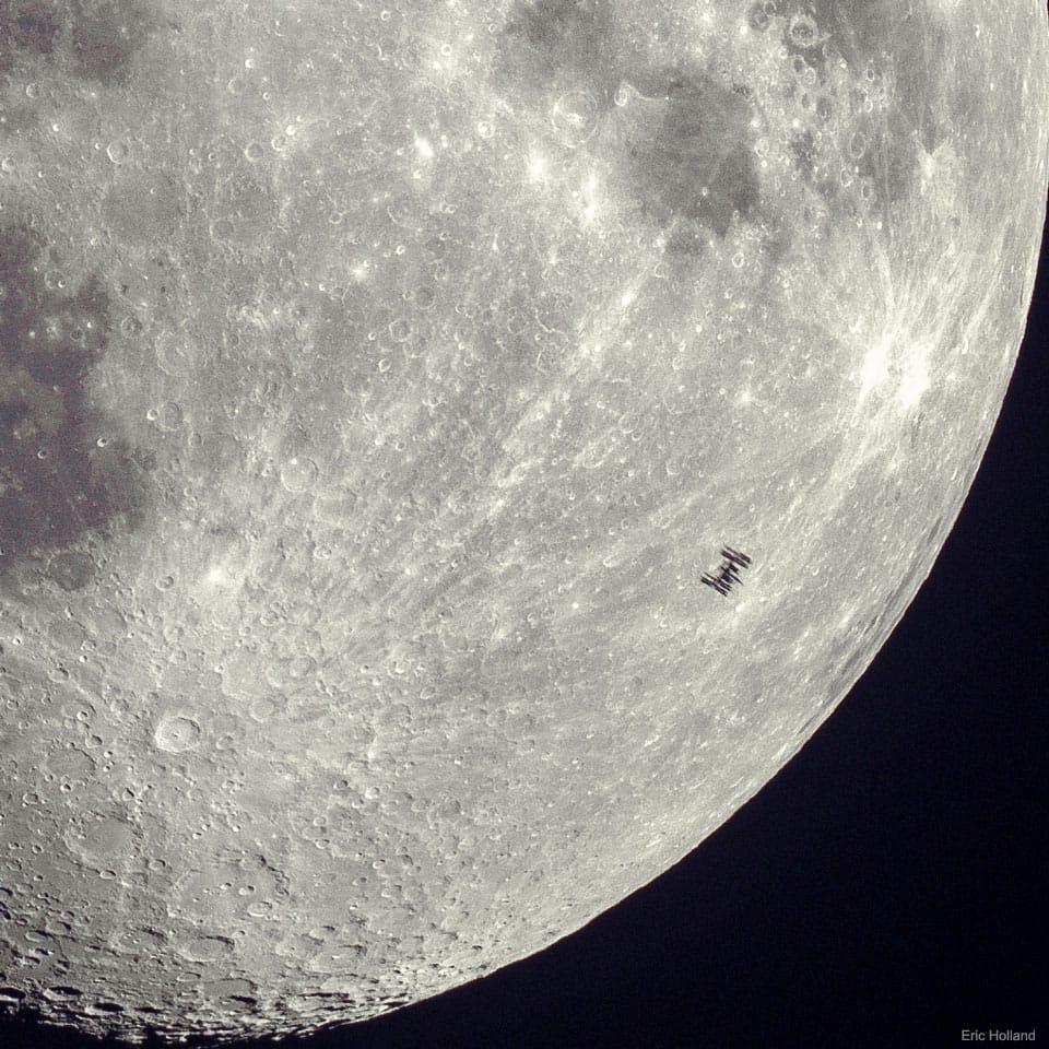 Space Station Silhouette on the Moon Space Station Silhouette on the Moon